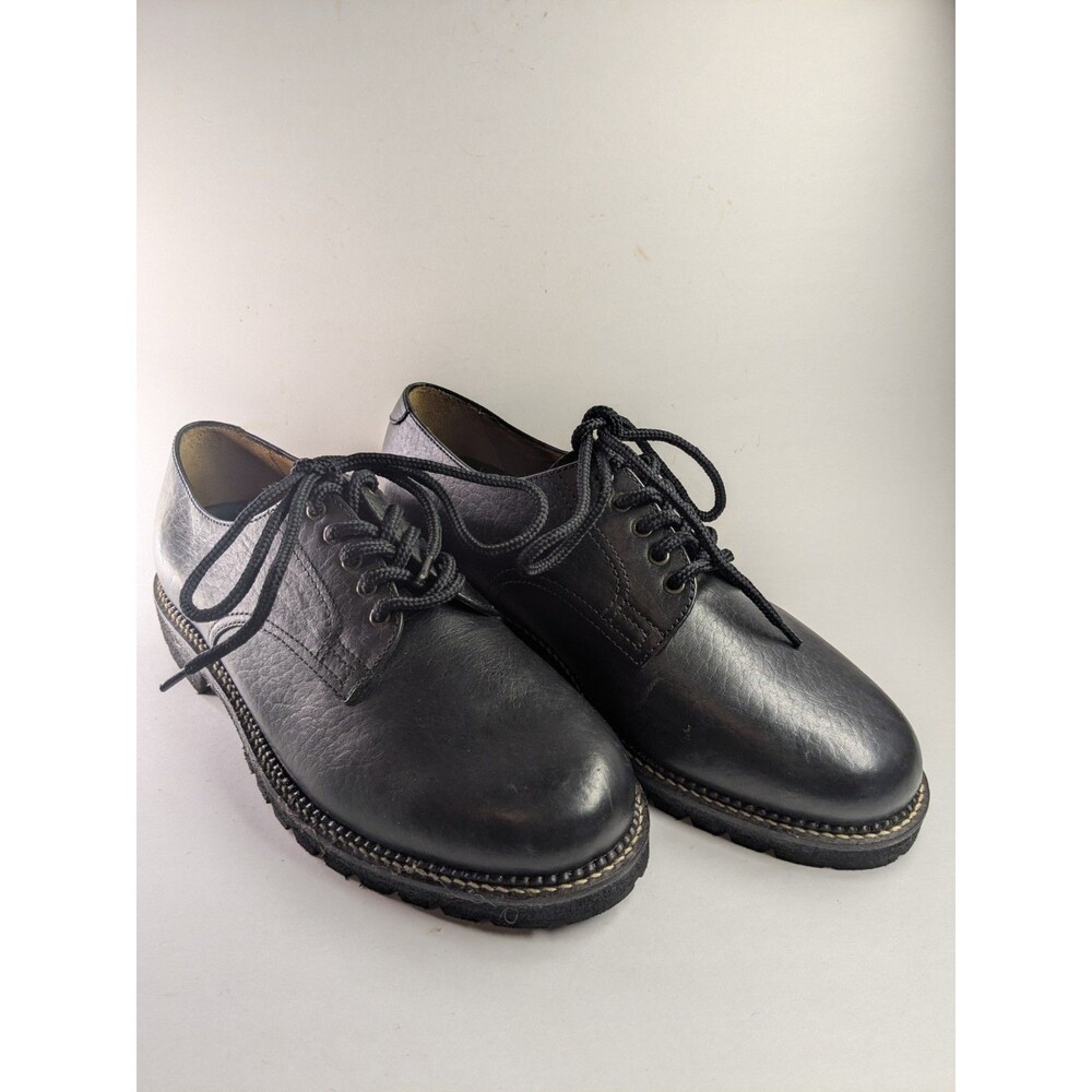 H.S. Trask Gallatin H1001 Men's 8M Black Leather Oxford Lug Sole Plain Toe Shoes